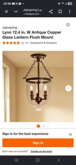 Antique copper glass chandelier
