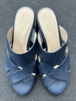 Cole Haan Jodie Blue leather mules sandals size 6b