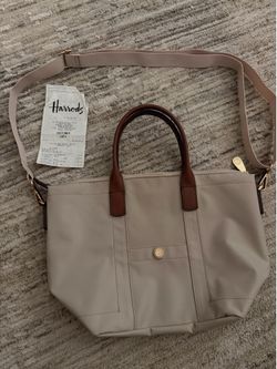 Harrods beige purse tote bag small