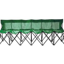Trademark Innovations Portable Sports Bench With Mesh Seat & Back (6-Seater)