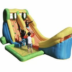 New in box Overhead water sprinkler Constructed with heavy duty polyester fabric Splash pool to help beat the summer heat Includes electric air blower