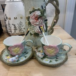 7pc Tea Set Humming Bird 