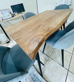 4 Chairs Dinning Room Wooden Table