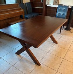 Dark Wood Dining Table with Chairs