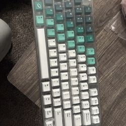 Green And White Keyboard Button Covers 
