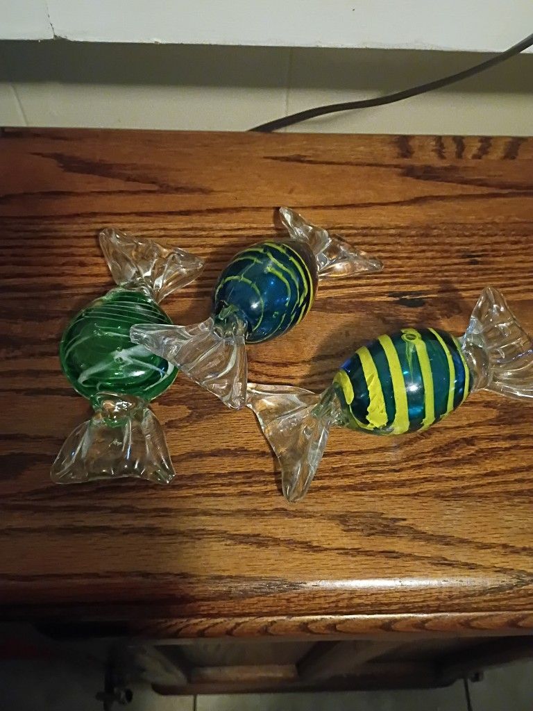 Vintage Blown Glass Candy Ornaments