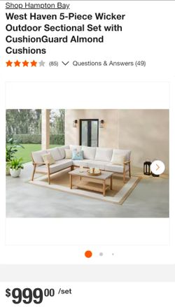 5-Piece Wicker Patio Conversation Set