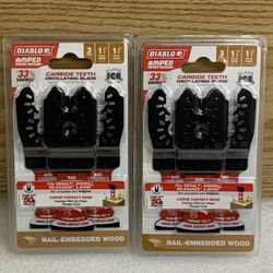 Lot Of 2 Diablo DOU125CW3 Amped Demo Demon Carbide Teeth Oscillating Blade 3 Pk