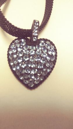SUPER SALE! EVERYTHING MUST GO FOR NEW INVENTORY! Blue Stone Mesh Heart Necklace