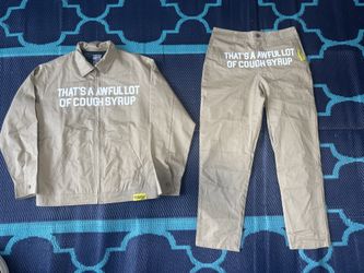 That’s A Awful Lot Of Cough Syrup tan jumpsuit