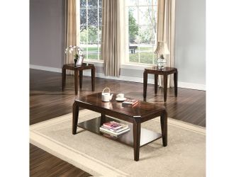Docila Walnut Coffee/End Table Set (3Pc Pk)