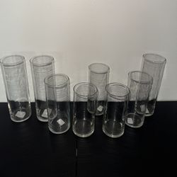 8 Set Clear glass cylinder vases
