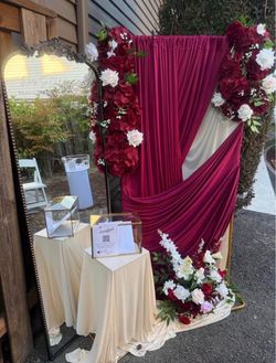BURGUNDY WEDDING (IVORY & GOLD ACCENTS) DECOR PACKAGE – COMPLETE SETUP – $1,450 OBO