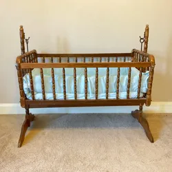 Vintage Jenny Lind-Style Rocking Baby Cradle