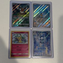 Pokémon Cards for Trade Eevee/Squirtle/Mimikyu/Poliwhirl  See Photos