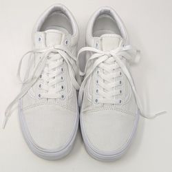 Vans Old Skool Shoes Women's 8.5 Mens Size 7 All White 