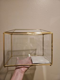 Glass Gold Rim Cards Box