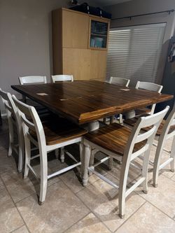 Counter Height Dining Table with 8 Chairs
