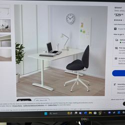 White Standing Static Desk BEKANT