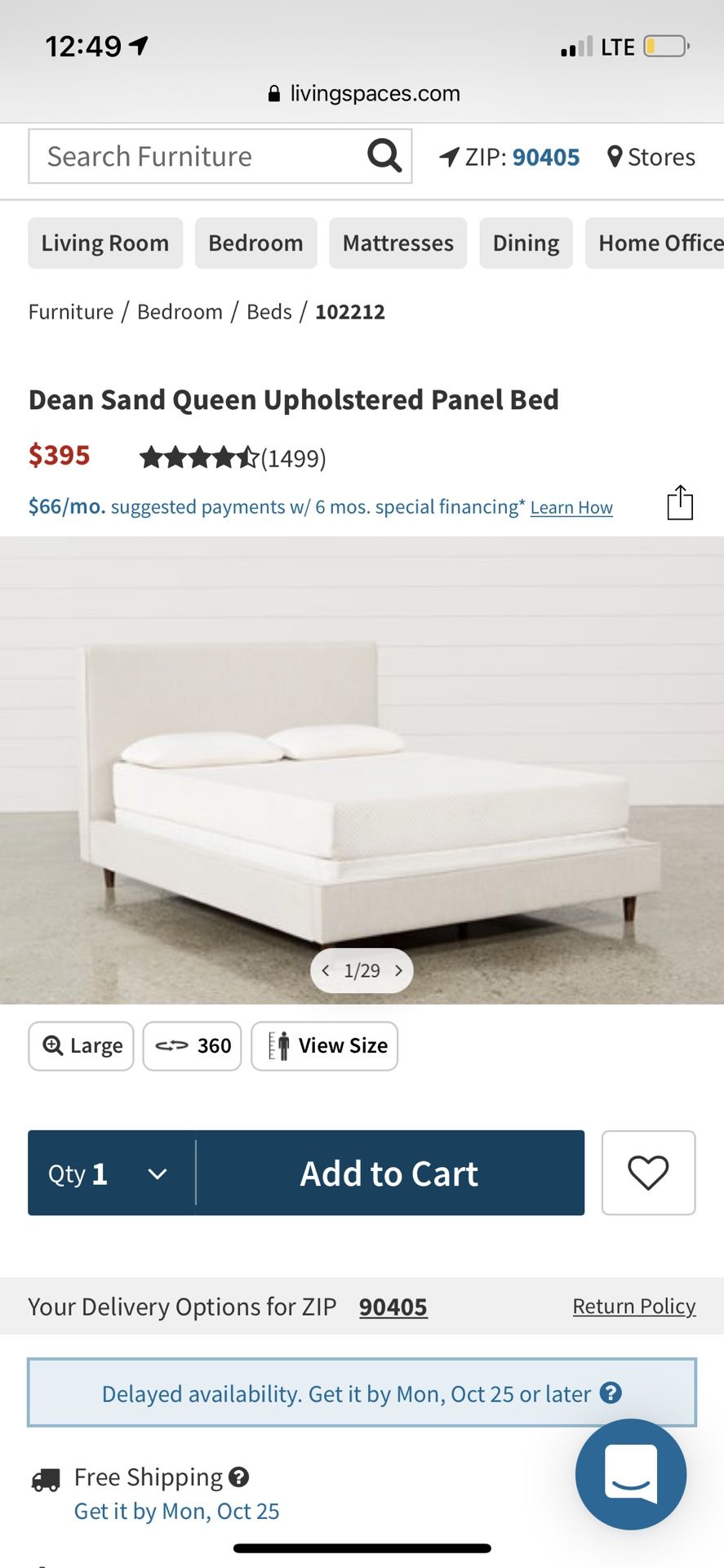 Queen Upholstered Bed Frame 