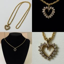 💎 Diamond Heart Pendant & Chain — 14K Gold