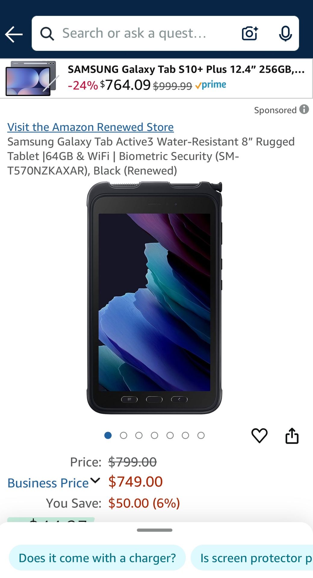 Samsung Galaxy Tab Active3 Water-Resistant 8”