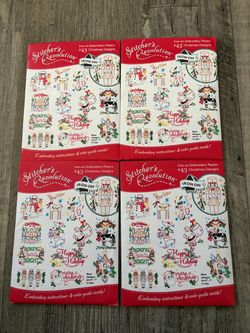 Stitcher's Revolution #43 Christmas Designs Iron-On Embroidery Patterns – Lot of 4