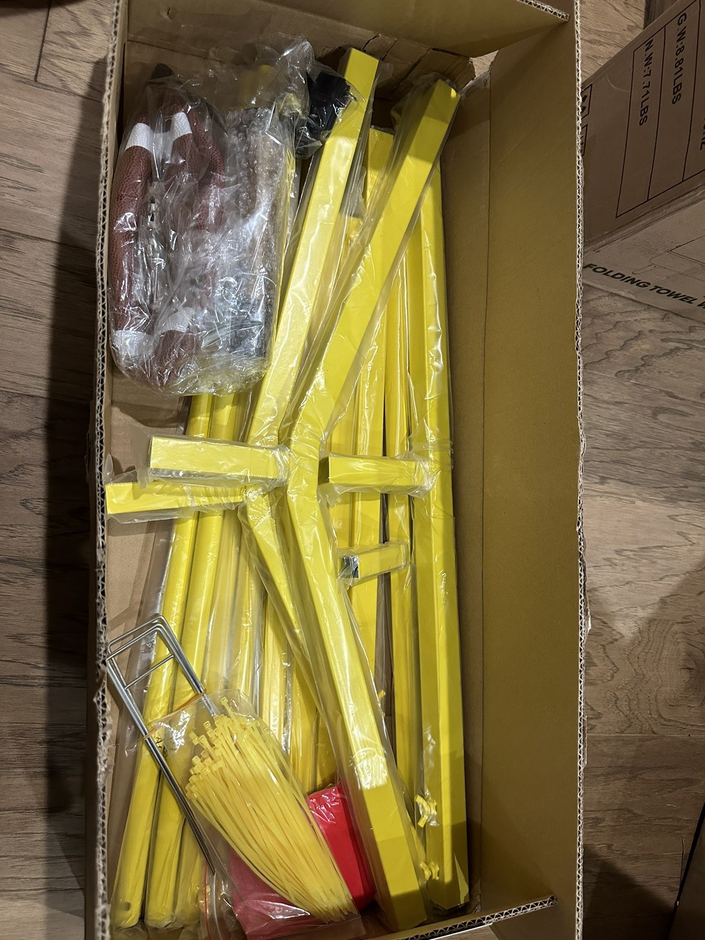 SEAOTTER Authentic Steel Football Field Goal Post for Kids, 8' x 5.5' Kicking Field Goals Uprights Set - Stable Steel Tube Frame - Adjustable Height -