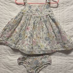 Tommy Bahamas Floral Baby Dress With Matching Bloomers Size 6-9 Months 