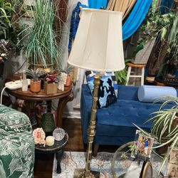 This Is A Beautiful, Gold, Vintage, Floor Lamp, Very Strong, Works Well (NO SHIPPING)
