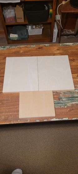 Lot of 3 unfinished wood panels for crafts or painting