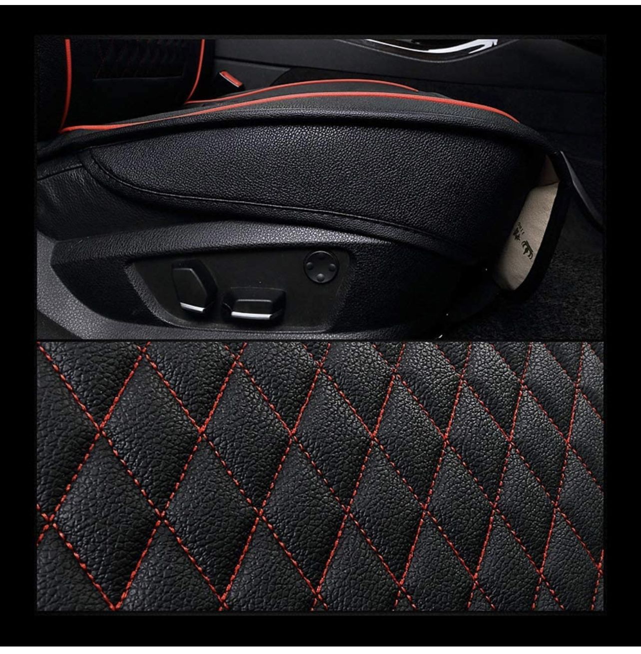 otoez 5 Seats Leather Car Seat Covers Faux Leatherette Automotive Seat