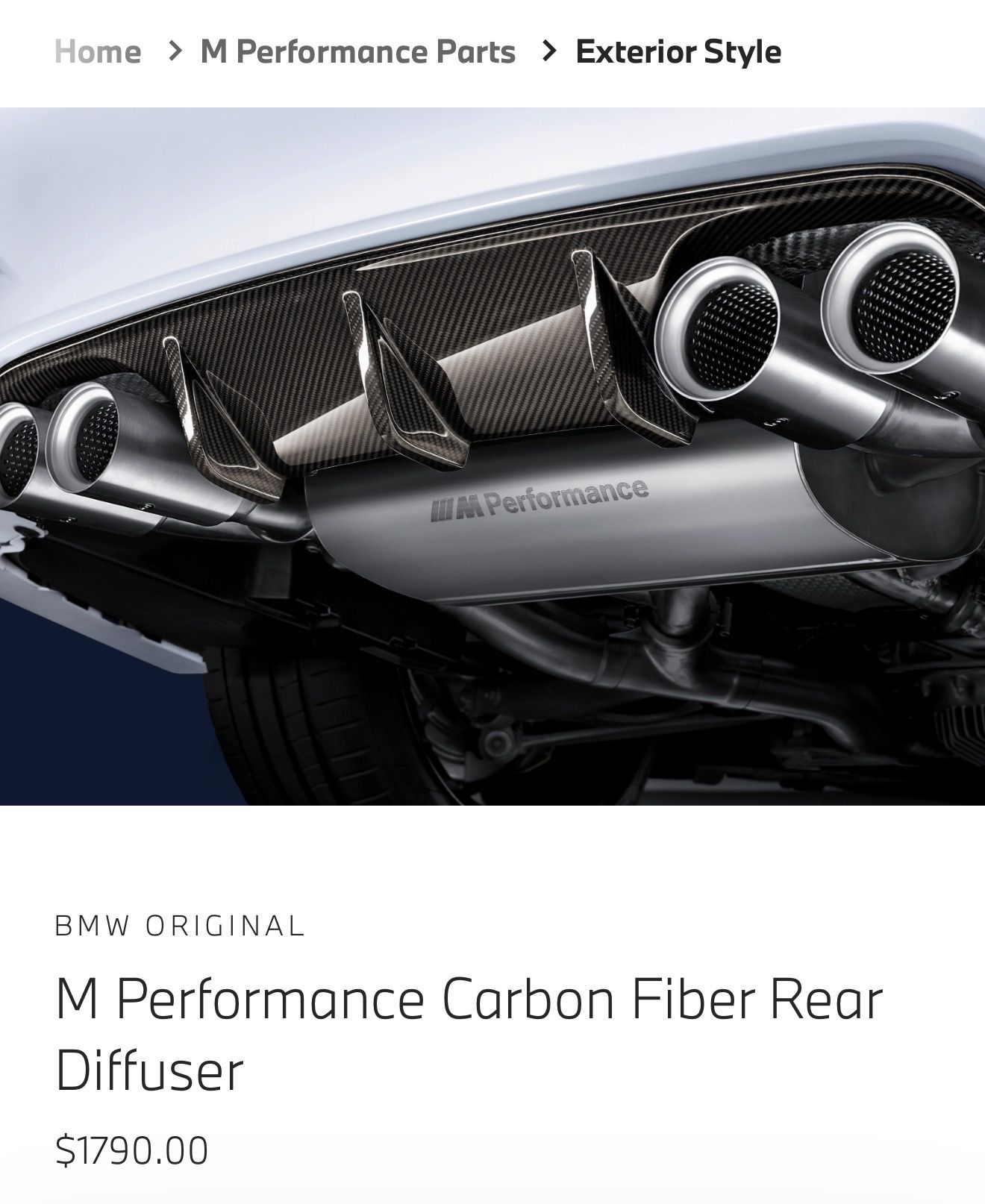 M Performance Carbon Fiber Rear Diffuser 