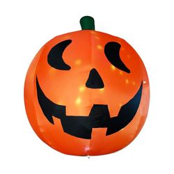 10 Feet Halloween Inflatable Giant Pumpkin with Build-in LEDs Blow Up Inflatables for Halloween Party Indoor Outdoor Blow Up Decoration Yard Garden La