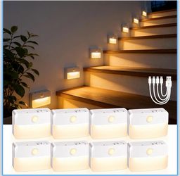 8 Pack Rechargeable Stair Lights for Indoor, Motion Sensor Night Lights Automatic, Magnetic, Wireles