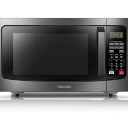 TOSHIBA EM131A5C-BS Countertop Microwave Ovens 1.2 Cu Ft, 12.4" Removable Turntable Smart Humidity Sensor 12 Auto Menus Mute Function ECO Mode Easy Cl