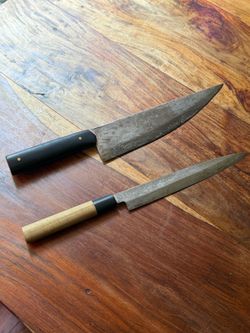Carbon steel chef knife & sashimi knife