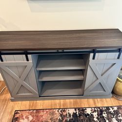 TV Console With Barn Doors