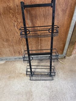 Black Metal Over-the-Door shower Organizer Rack