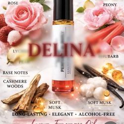 Delina Style Perfume Oil 10ml Roll On Long Lasting Floral Rose Scent  ⸻  Description:  Luxury perfume oil in the style of a best-selling rose fragranc