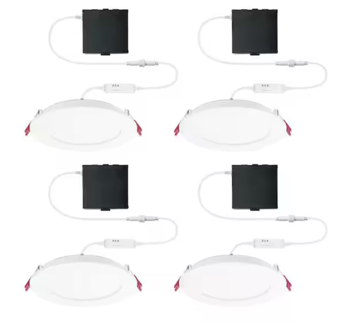 Commercial Electric Pro Value Series LED 6 in Round Adj Color Temp Canless Recessed Light for Kitchen Bath Living rooms, Wht 4-Pk @W5-790