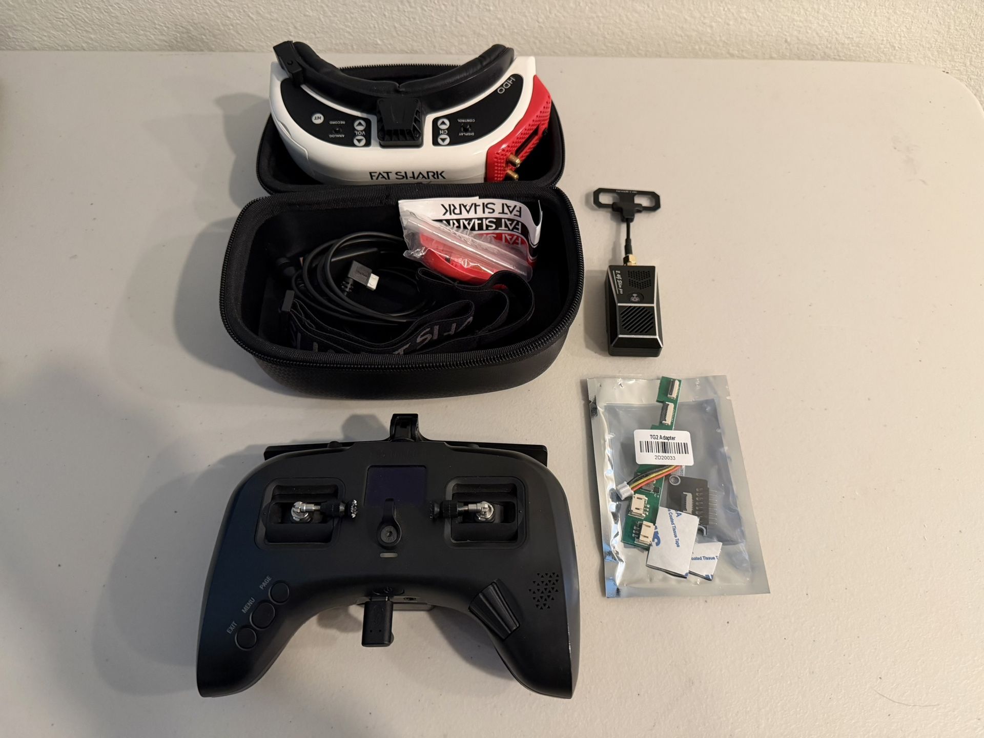 Fatshark HDO FOV GOGGLES W/ RAPIDFIRE MODULE AND TBS TANGO 2 PRO WITH ELRS MODULE IN EXCELLENT CONDITION WITH TBS TANGO 2 PRO