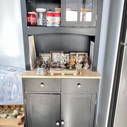 Kitchen Buffet /Pantry Cabinet With Shelves Drawers And Microwave Stand