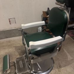 💈 Antique Barber Chair – Fully Functional – Nickel & Porcelain – Museum Quality 💈