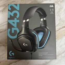 Logitech - G432 Wired Gaming Headset for PC - Black/Blue - Brand New Sealed