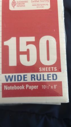 Wide ruled notebook paper