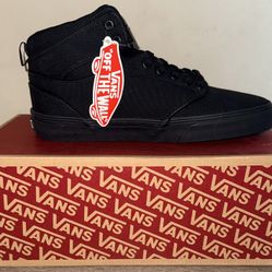 Brand New Vans Atwood Hi Canvas 'Triple Black Size 9.5 