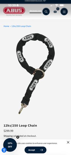 ABUS Zubehor 12KS  Loop Chain,Black,250 cm