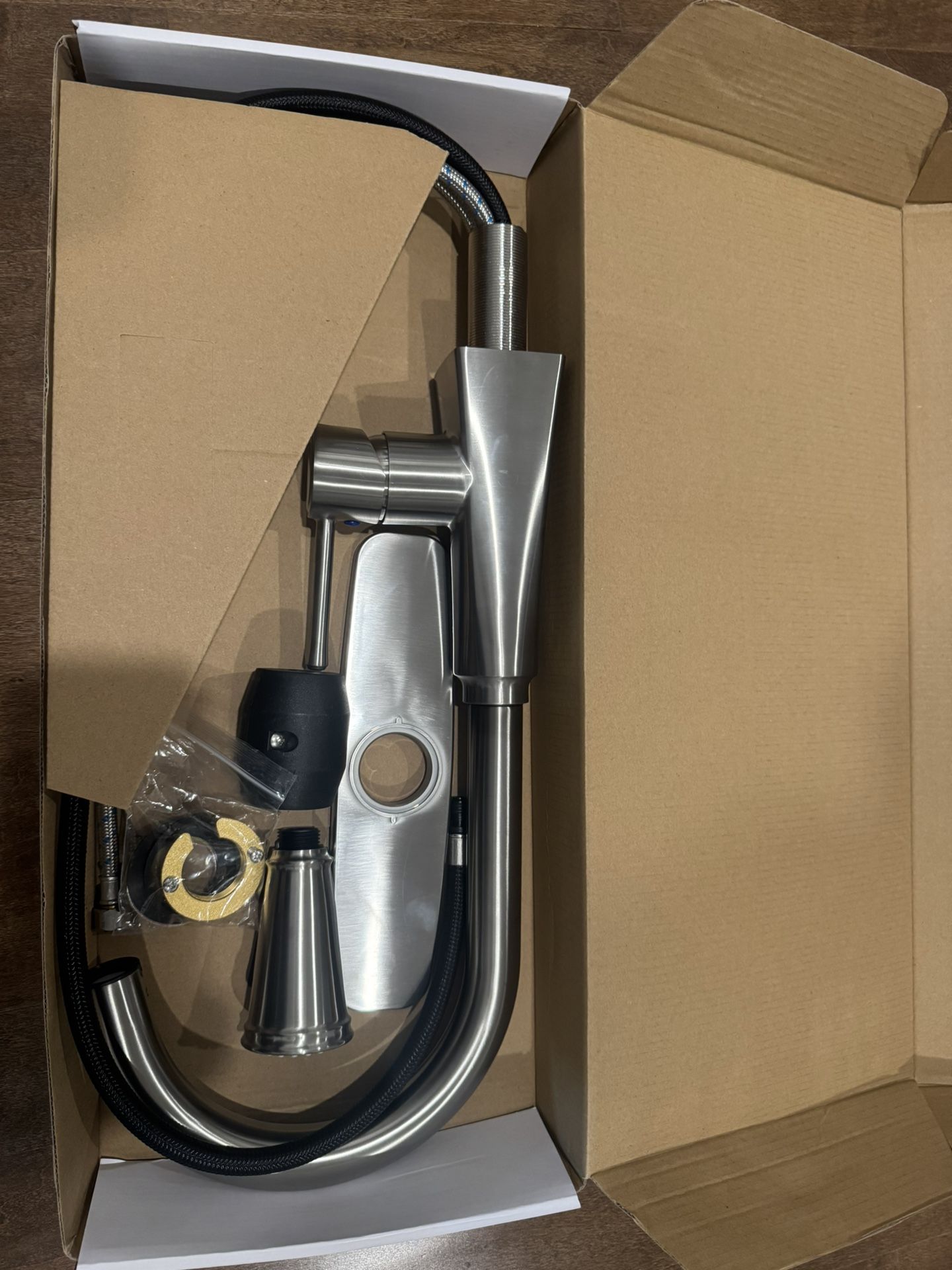 FORIOUS Kitchen Faucets with Pull Down Sprayer, Brushed Nickel