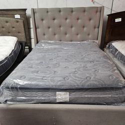 Gray Queen Size Bed 